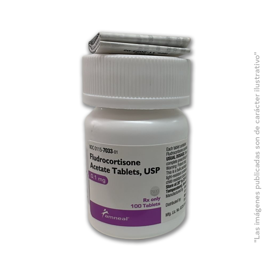 FLUDROCORTISONE 0,1 mg, Frasco con 100 tabletas, amneal