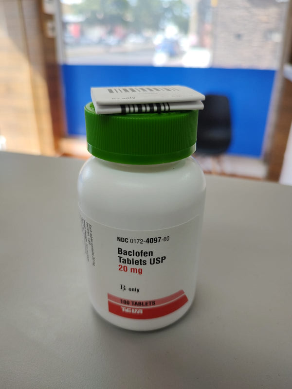 BACLOFEN, 20 mg, tabletas, USP, TEVA.