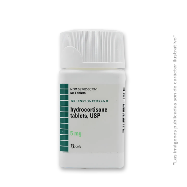 Hydrocortisone, tabletas 5 mg, GREENSTONE BRAND.