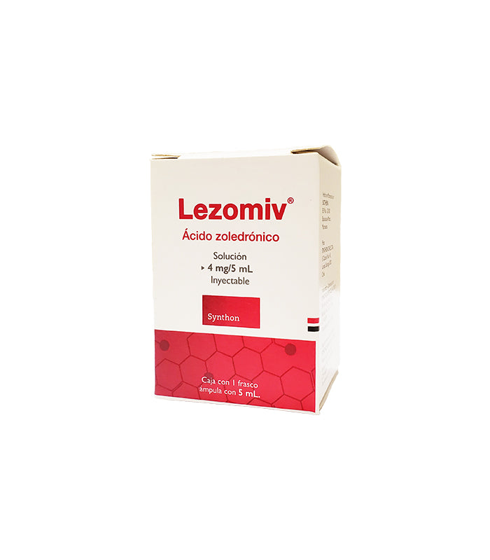 LEZOMIV, Solución Inyectable, 4 mg/5 mL, caja con 1 frasco, SYNTHON.
