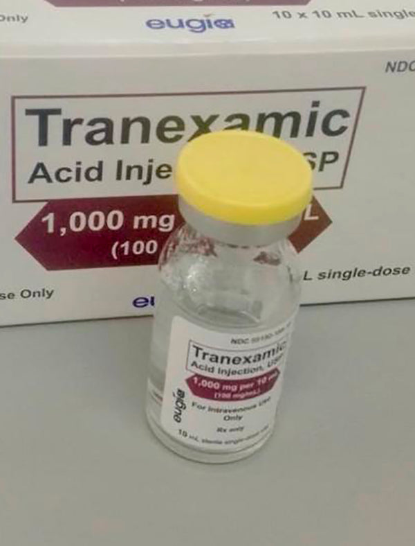 Tranexamic 1,000 mg/10 mL inyección UPS, EUGIA (ámpula)