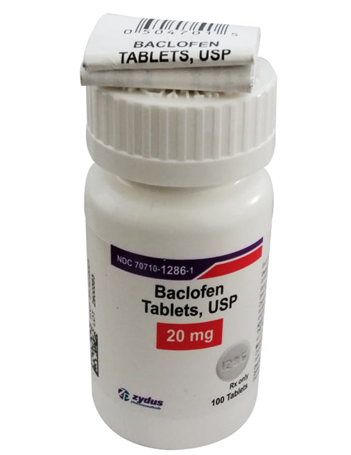 BACLOFEN, 20 mg, tabletas, UPS, ZYDUS.