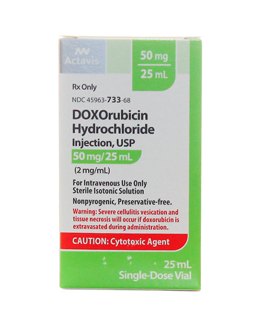 DOXOrubicina Hydrochloride 50 mg/25 ml (2 mg/ml) AW ACTAVIS.