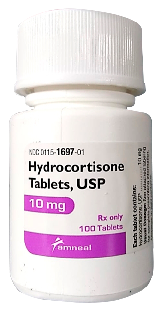 Hydrocortisone, tabletas 10 mg, AMNEAL.