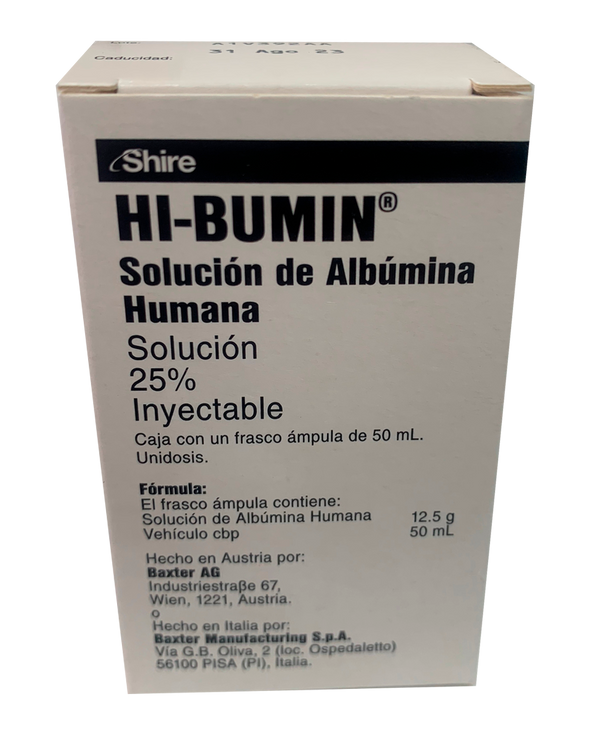 HI-BUMIN 25% 50 mg Solución Inyectable, SHIRE.