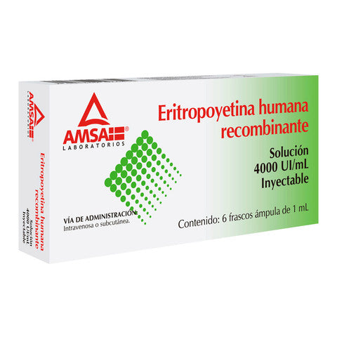 Eritropoyetina humana recombinante 4000 UI/mL Solución Inyectable, AMSA LABORATORIOS