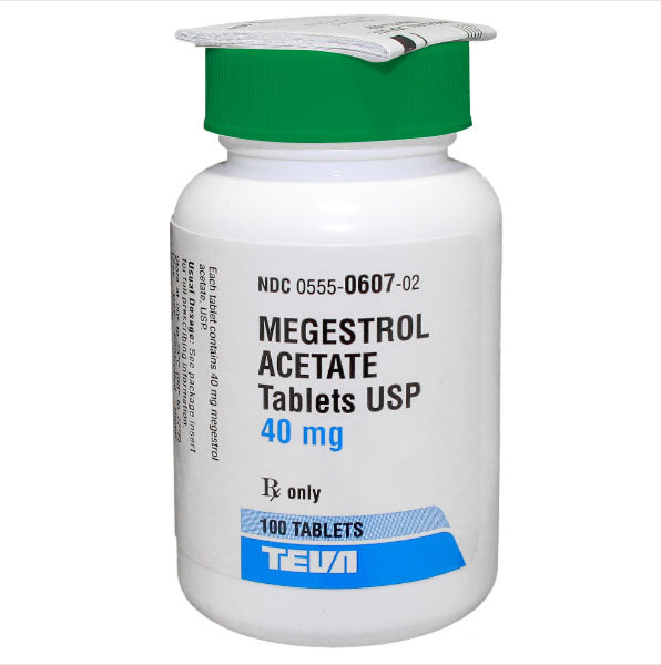 MEGESTROL ACETATE, 40 mg, tabletas UPS, Rx only, TEVA.